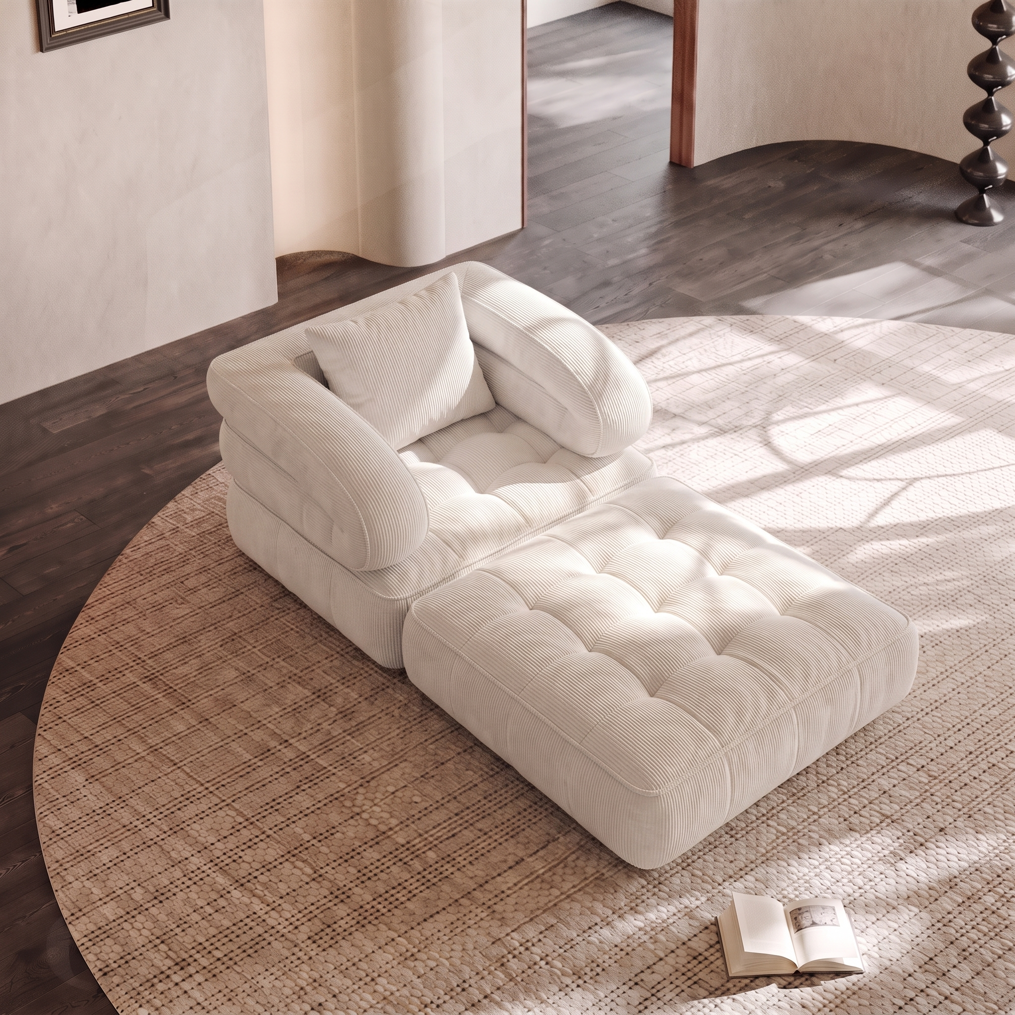 Mova — Bezramowy fotel modułowy 90 cm