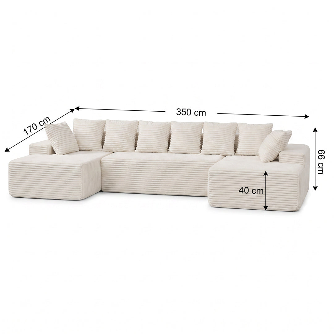 Vasto — Bezramowa sofa modułowa XL 350 cm