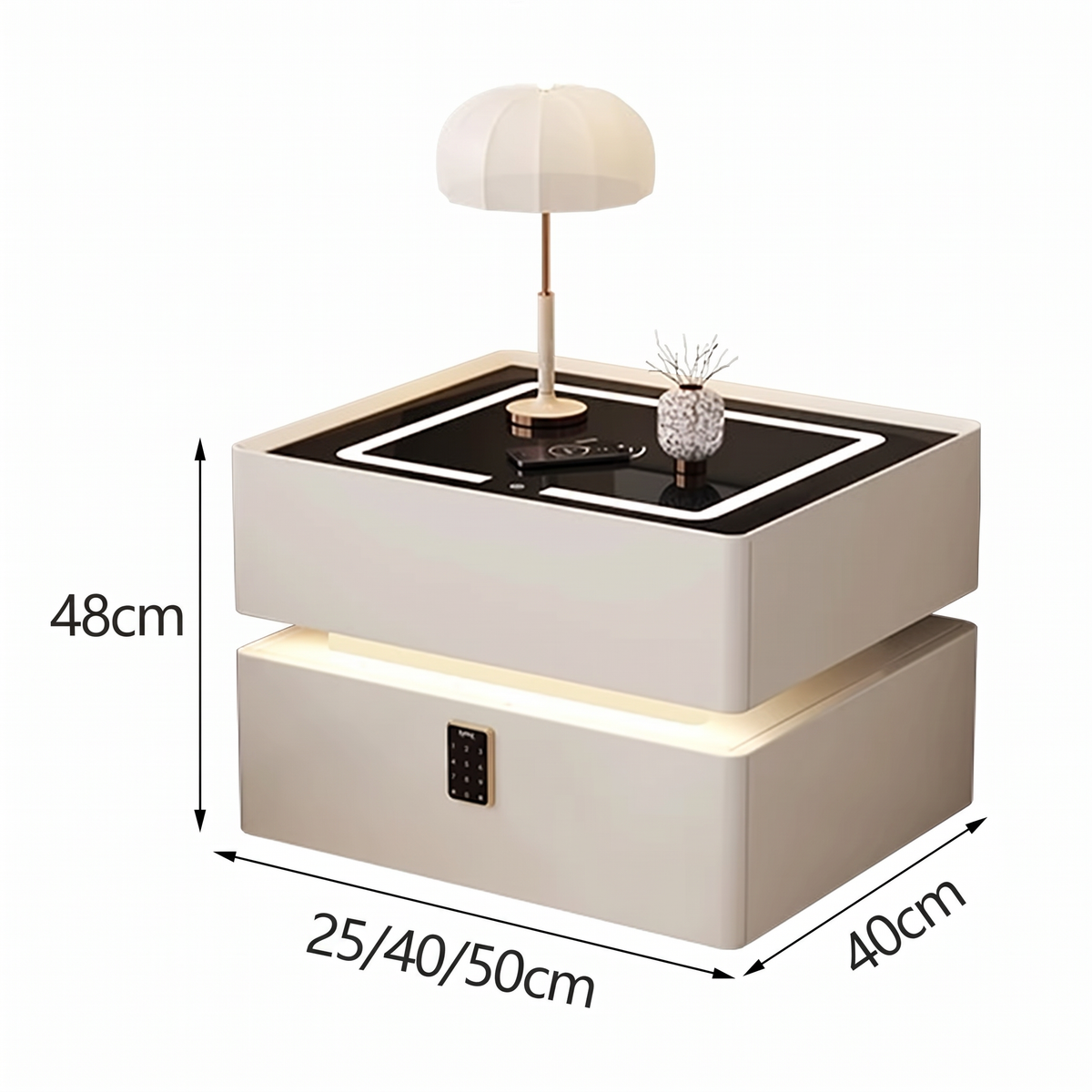 Rozměry a materiály — Szafka Nocna Lumo 25 cm