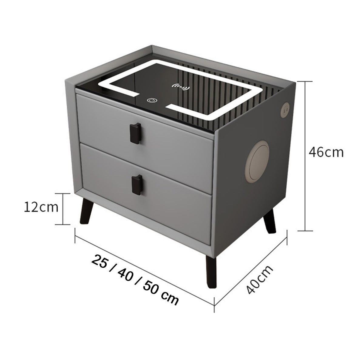 Rozměry a materiály — Szafka Nocna Nexo 25 cm